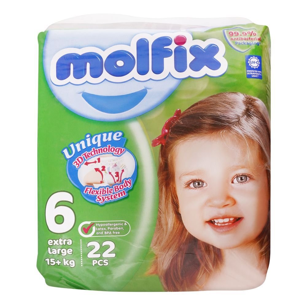 8964003062064, Molfix, Molfix Diaper, Molfix Diaper Size 6, Diaper Extra Large, Molfix Extra Large Diaper, Extra Large Diaper, Baby Diapers, Leakproof Diapers, Diapers